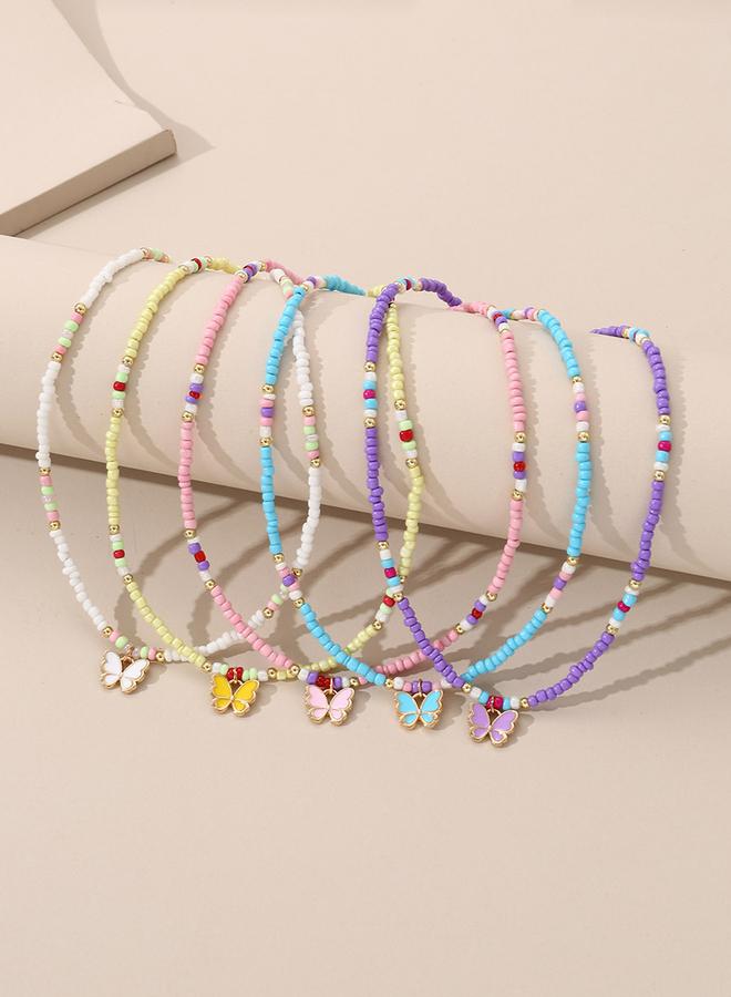 تايك تو قلادة خرز على شكل فراشة للبنات من قطعتين بخمس قطع - Image 4