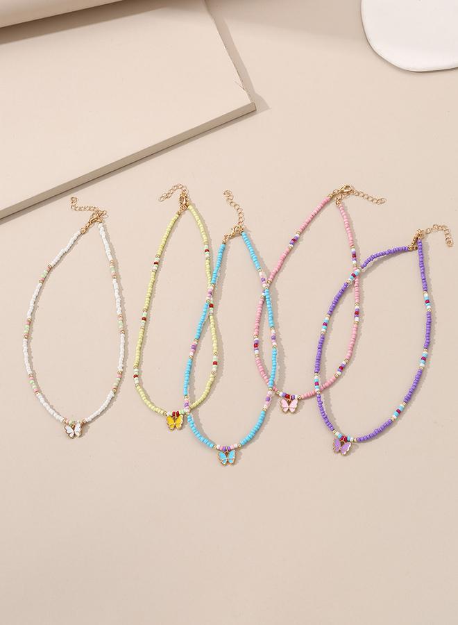 تايك تو قلادة خرز على شكل فراشة للبنات من قطعتين بخمس قطع - Image 3