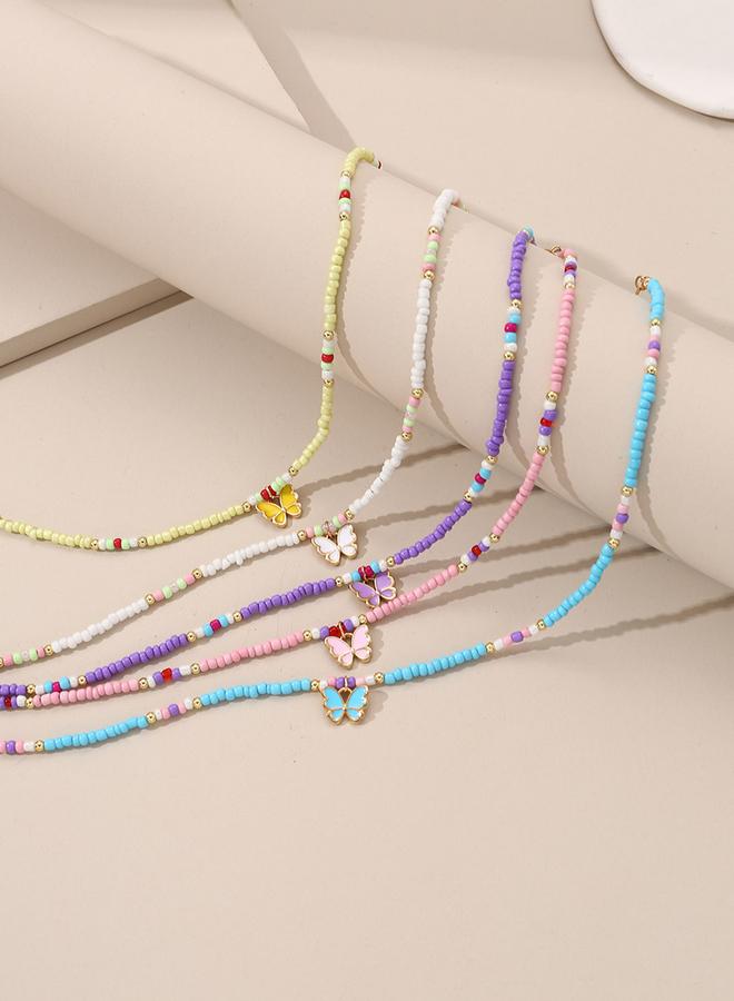 تايك تو قلادة خرز على شكل فراشة للبنات من قطعتين بخمس قطع - Image 5