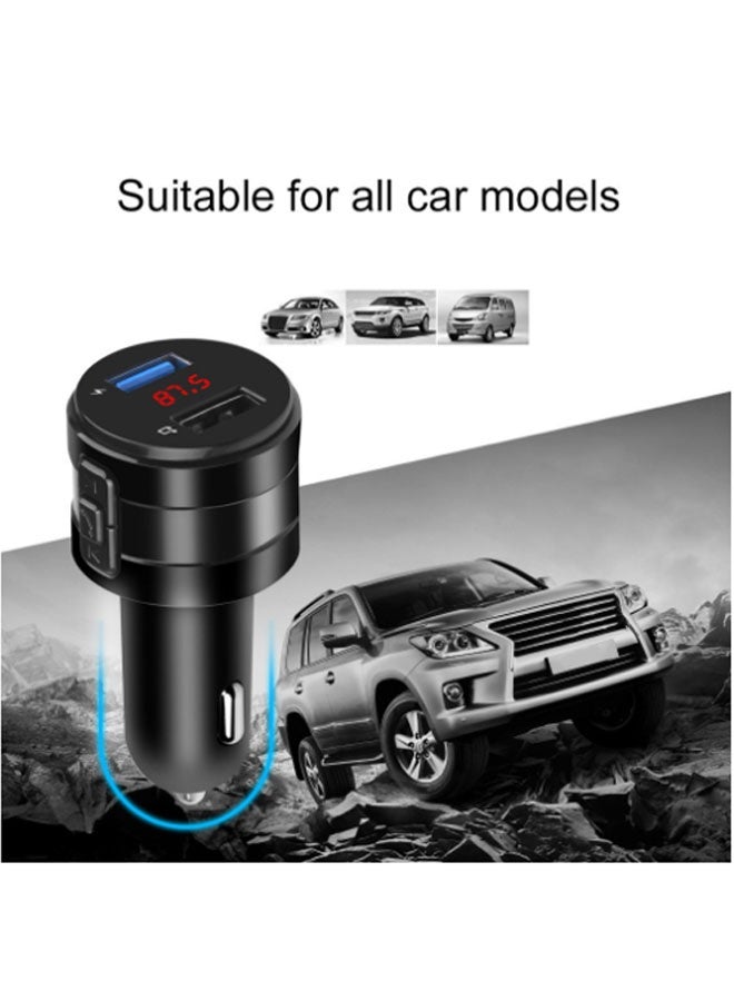 Neutral Car charger with digital voltage display, integrated MP3 Bluetooth player and FM transmitter, lossless audio quality, USB fast charging (black) - Image 3