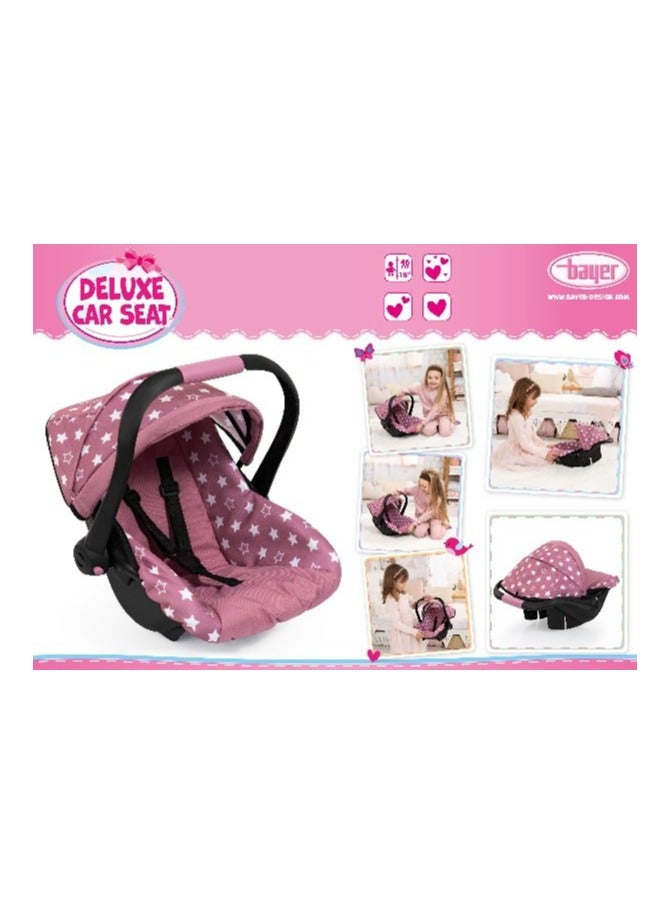 Bayer Design Deluxe Doll Car Seat Carrier Pink Stars Pattern