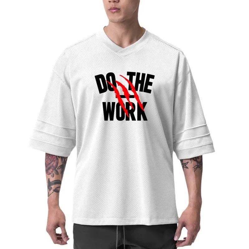 Men''s new fitness sports short sleeve casual quick-drying loose half sleeve plus size bottoming shirt summer - Image 3