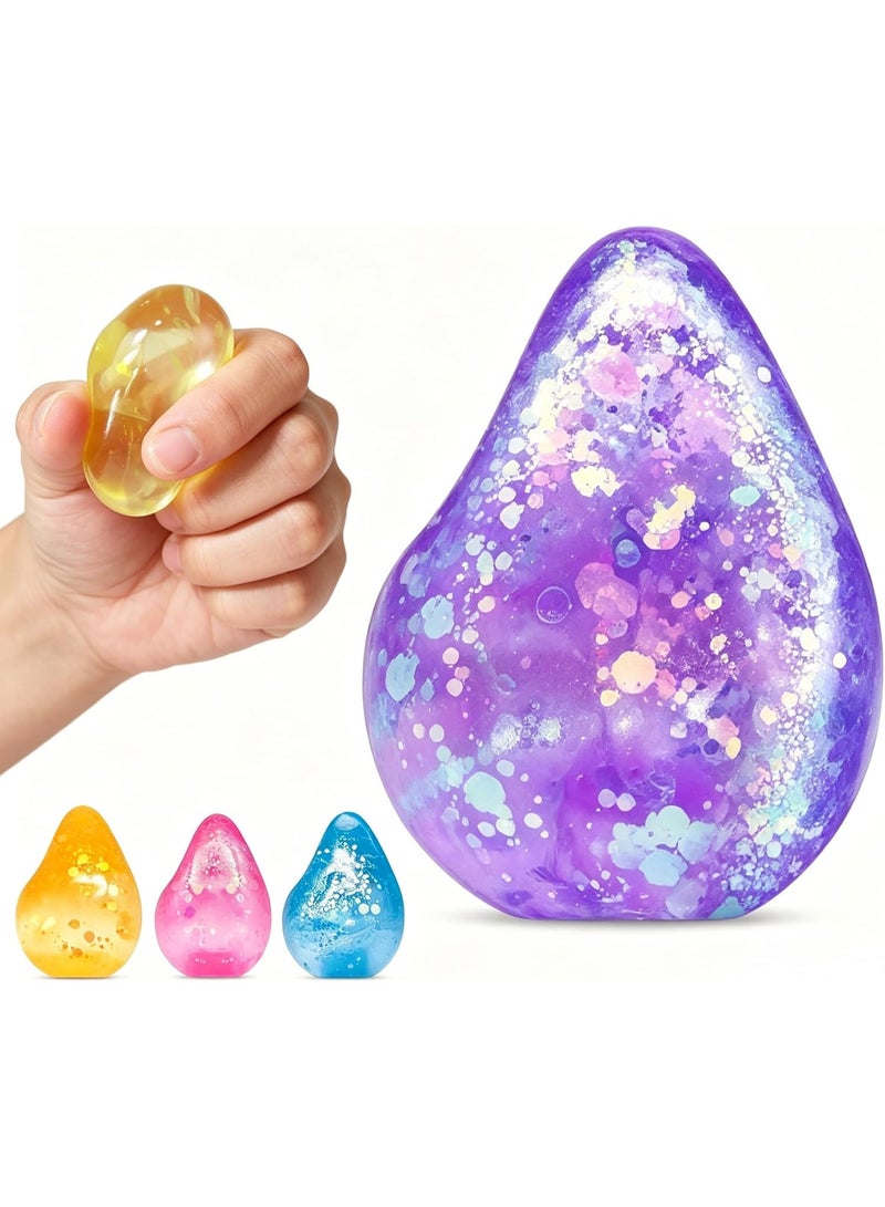 Fidget Toys Stress Cube, Cube Squishies Anxiety Stress Relief, Ice Squishy Stress Cube-Drop Malt Sugar Balls, Sensory Toys for Kids with Autism, Fidgets for Classroom Prize Toys (1pack Purple) - Image 1
