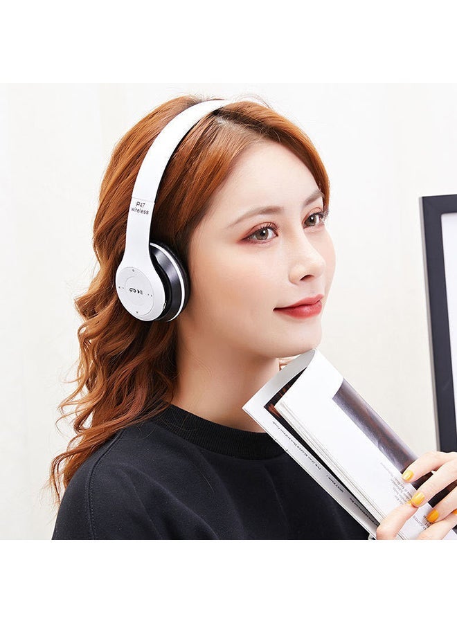 BSNL Wireless Bluetooth Stereo Foldable Headphone White Green - Image 3