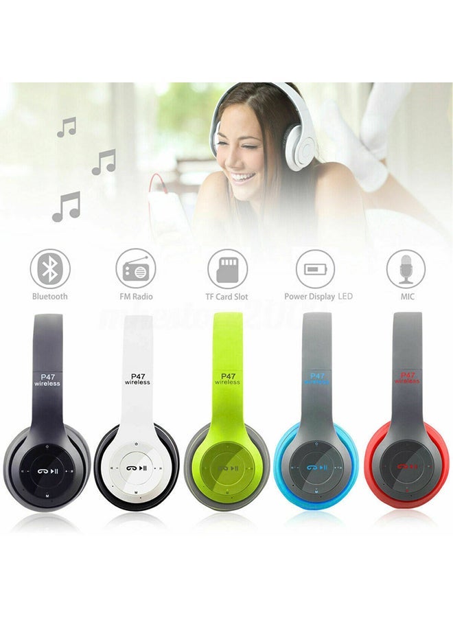 BSNL Wireless Bluetooth Stereo Foldable Headphone White Green - Image 4