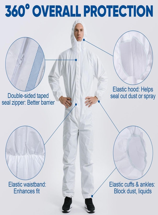 TICONN Hazmat Suit Disposable Coveralls, 5 Size Options, Full Body Protective Lab Coveralls with Hood, Breathable Paint Suit PPE for Men Women, Industrial Use (L, 1PK) - Image 2