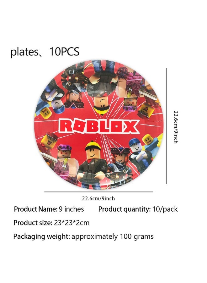 Roblox Theme Serves ten birthday party supplies, party decorations, disposable tableware - Image 2