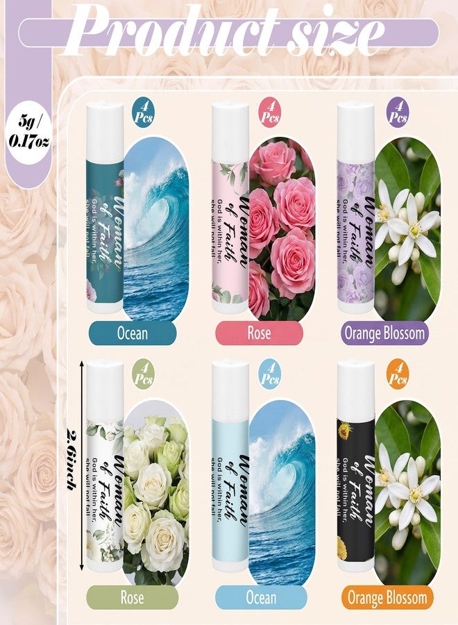 Leelosp 24 Pcs Christian Lip Balms Bulk Mother's Day Bulk Gifts for Church Woman of Faith Gifts Lip Balm with Scripture Christian Gift for Women Baptism Favors for Guests Church Staff Coworker - Image 2
