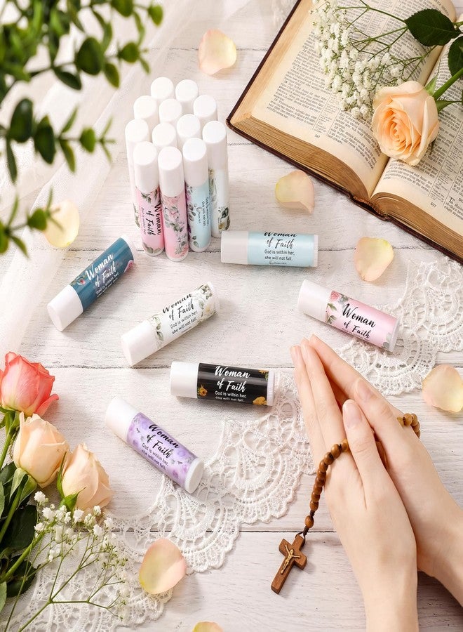 Leelosp 24 Pcs Christian Lip Balms Bulk Mother's Day Bulk Gifts for Church Woman of Faith Gifts Lip Balm with Scripture Christian Gift for Women Baptism Favors for Guests Church Staff Coworker - Image 5