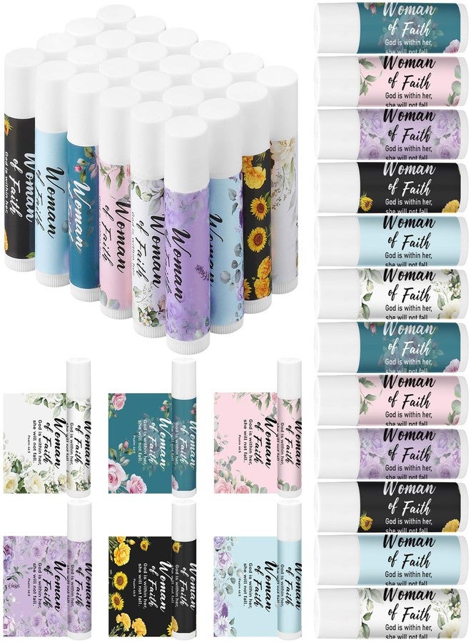 Leelosp 24 Pcs Christian Lip Balms Bulk Mother's Day Bulk Gifts for Church Woman of Faith Gifts Lip Balm with Scripture Christian Gift for Women Baptism Favors for Guests Church Staff Coworker - Image 1