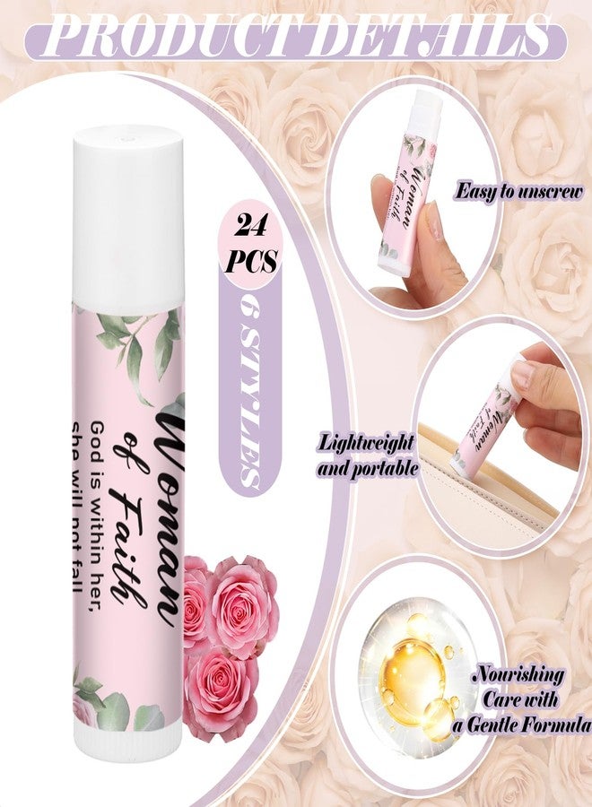 Leelosp 24 Pcs Christian Lip Balms Bulk Mother's Day Bulk Gifts for Church Woman of Faith Gifts Lip Balm with Scripture Christian Gift for Women Baptism Favors for Guests Church Staff Coworker - Image 3