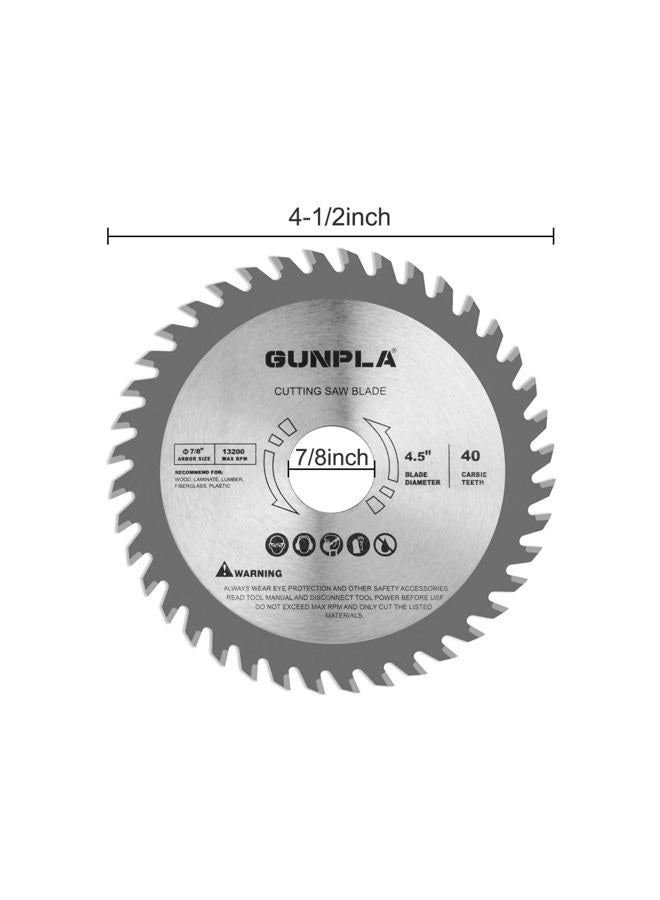 Gunpla 3 Pieces 4-1/2-inch 40 Tooth Alloy Steel TCT General Purpose Hard & Soft Wood Cutting Saw Blade with 7/8-inch Arbor(Reduce Ring 5/8 inch) - Image 5