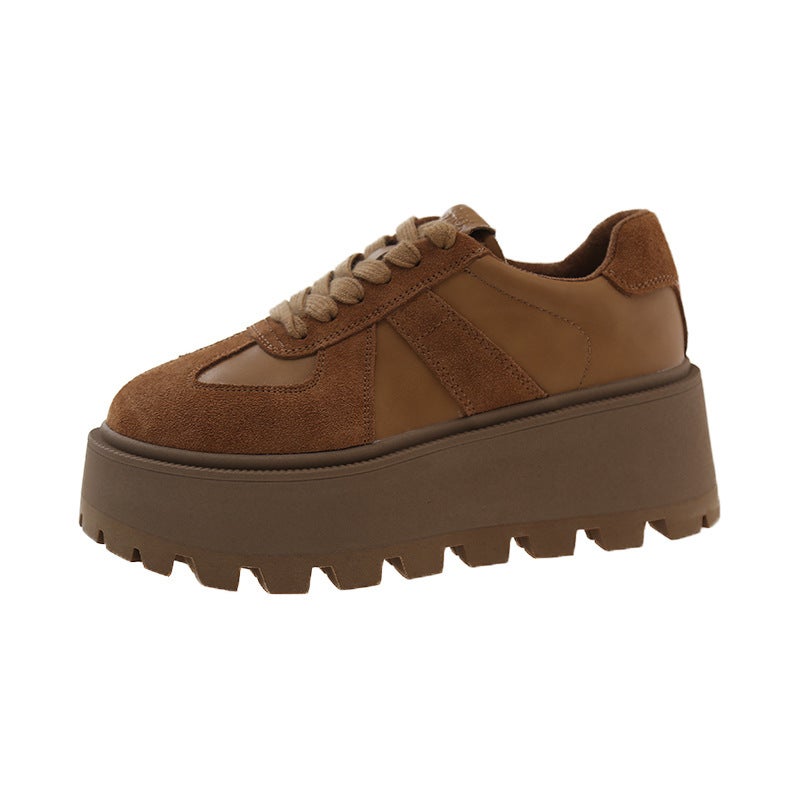 Korean Style Thick-Soled Torre High-Tone Single-Layer Shoes Women'S Autumn Fashionable Soft-Soled All-Match Casual Height-Increasing Shoes Trendy - Image 1