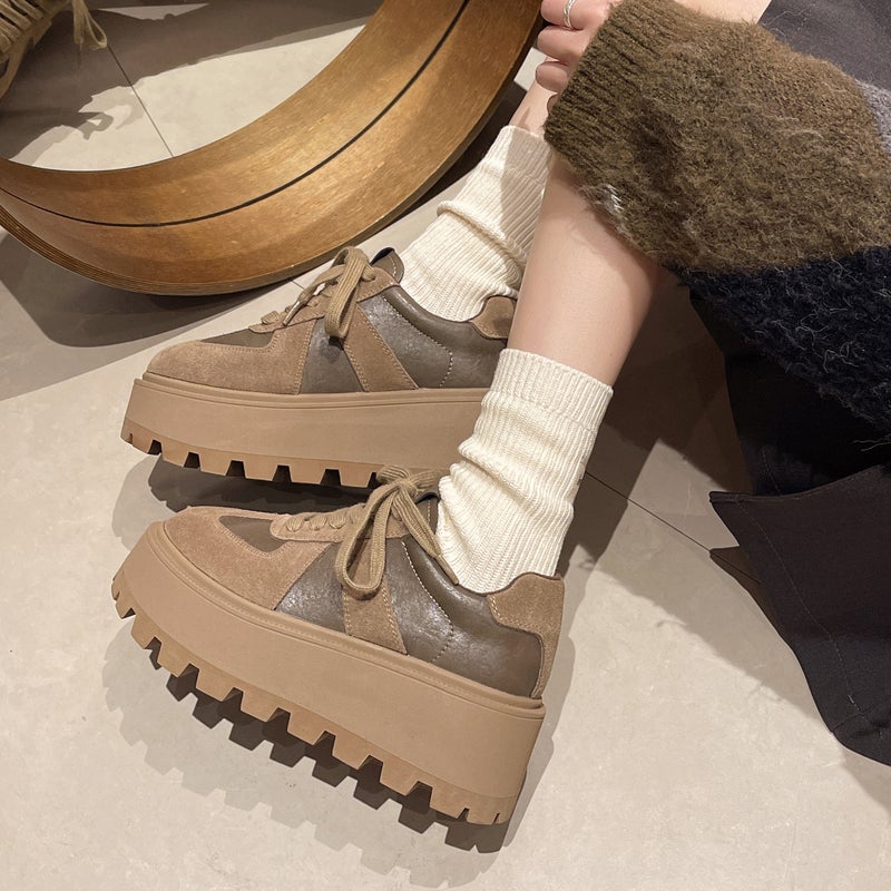 Korean Style Thick-Soled Torre High-Tone Single-Layer Shoes Women'S Autumn Fashionable Soft-Soled All-Match Casual Height-Increasing Shoes Trendy - Image 5