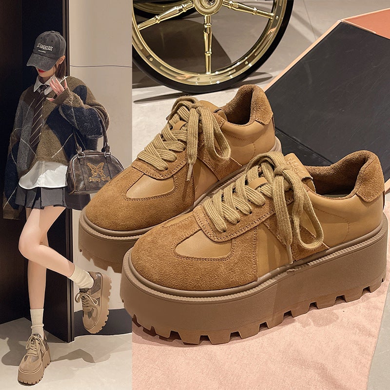 Korean Style Thick-Soled Torre High-Tone Single-Layer Shoes Women'S Autumn Fashionable Soft-Soled All-Match Casual Height-Increasing Shoes Trendy - Image 2