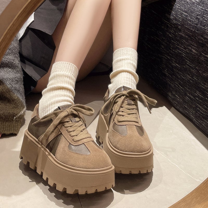 Korean Style Thick-Soled Torre High-Tone Single-Layer Shoes Women'S Autumn Fashionable Soft-Soled All-Match Casual Height-Increasing Shoes Trendy - Image 4