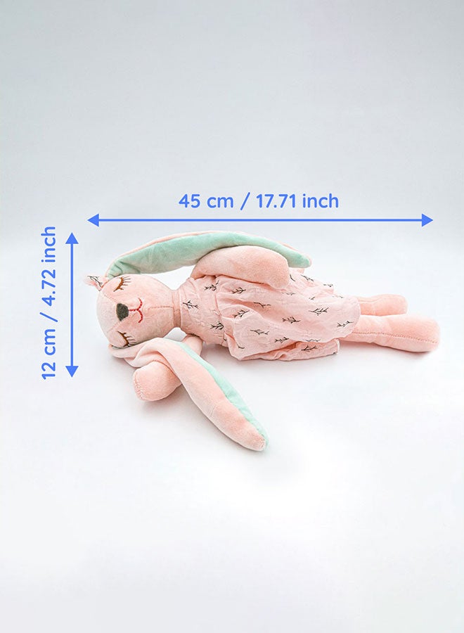 Kawaii Long, Floppy-Ears Bunny Plush Toy, Cute Rabbit Plushie Doll, Gift Idea for Kids and Girls, 45cm, Pink