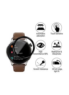 Generic creen Protector For Amazfit GTR 4, 3D Curved Soft Edge Protective Film [Anti-Scratch] [Bubble Free] [Ultra Shatterproof] [High Sensitive] (Non-Tempered Glass)  - Image 2