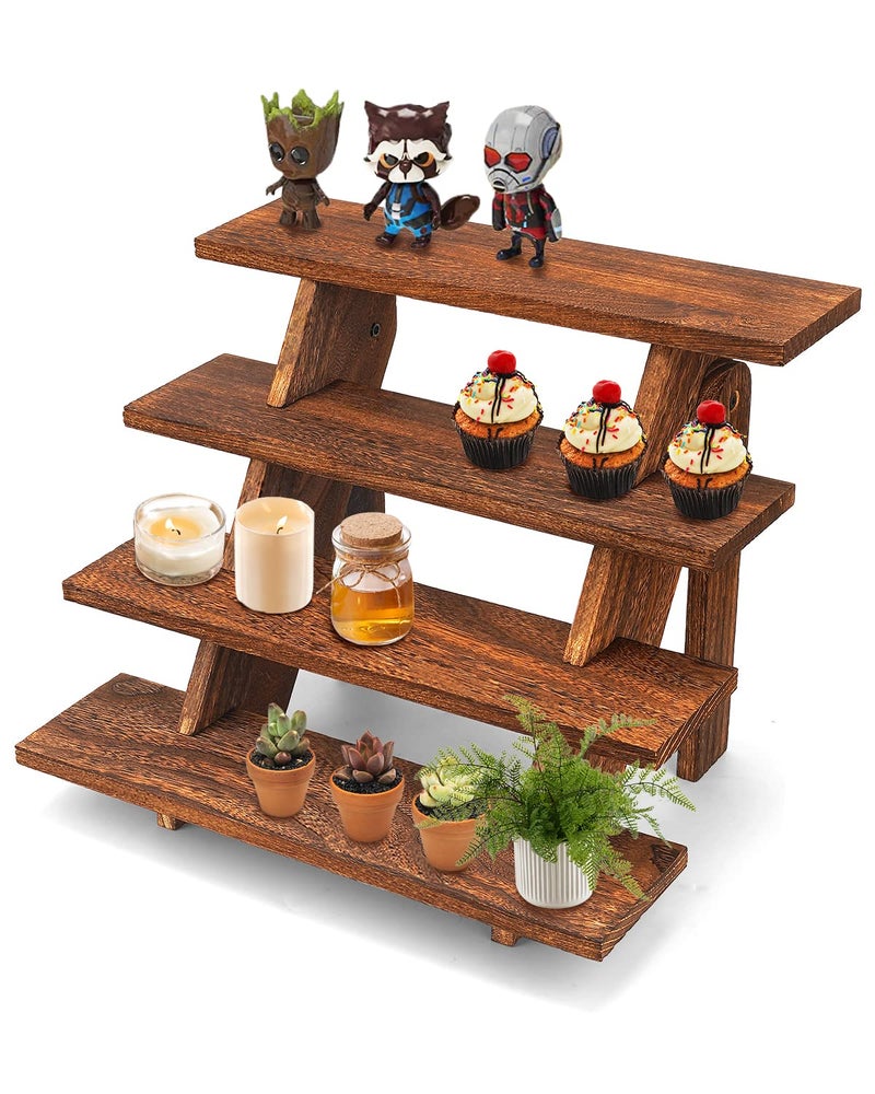 Manspdier Wooden Display Stand Wood Cupcake Stands Tool Free Rustic Risers for Display Ideal Craft Funko Pop Shelves Table Display Stand for Vendors Wood Riser
