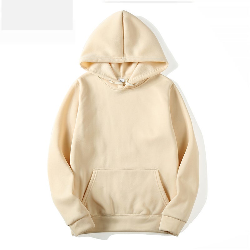Thick Solid Color Hoodie Unisex 18 Colors Sportswear Khaki 