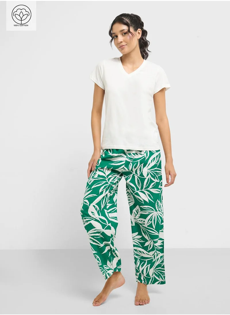 Ginger Cotton T-Shirt & Pyjama Set