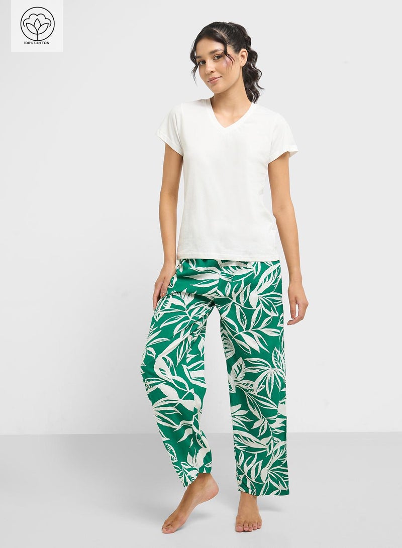 Ginger Cotton T-Shirt & Pyjama Set  - Image 1