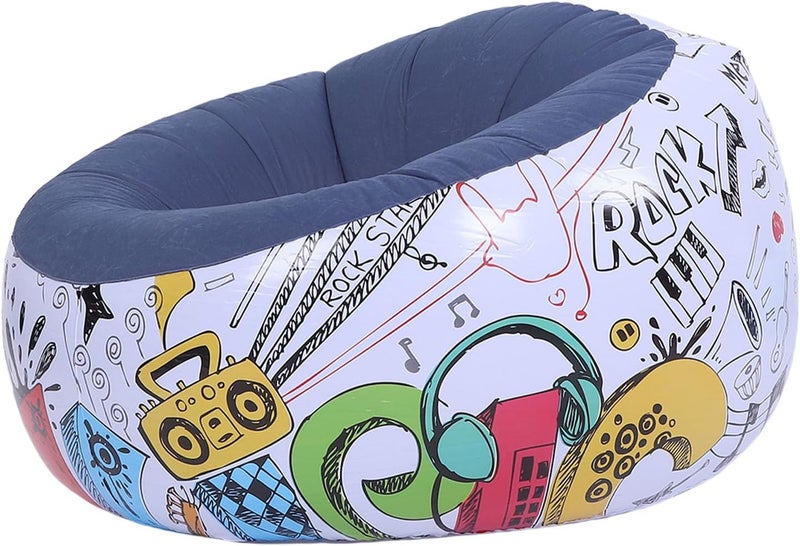 [Indoor & outdoor usable] TOPINCN PVC Flocking Graffiti Inflatable Lounge Chair Sofa Portable for Home Camping Room Quick Inflation Comfortable Easy Storage (#2) Fit all Gulf countries Made per KSA market demand Global upgraded practical design Hot & cold climate compatible Global simple assemble options Space saving Upgraded classic design Elegant appearance Heat resistant design Multi-budget available picks Practical modern design Shop & home all-space compatible Major city pickup option Labor saving optimized design Special offer Fit Saudi climate In-house warehouse packing Remote area delivery Ergonomic build Quick available purchase options Occasional & permanent usable Global trendy simple build All user group compatible Heavy load resistant - Image 3