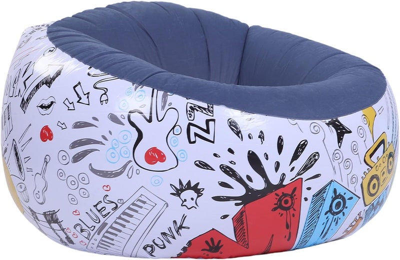 [Indoor & outdoor usable] TOPINCN PVC Flocking Graffiti Inflatable Lounge Chair Sofa Portable for Home Camping Room Quick Inflation Comfortable Easy Storage (#2) Fit all Gulf countries Made per KSA market demand Global upgraded practical design Hot & cold climate compatible Global simple assemble options Space saving Upgraded classic design Elegant appearance Heat resistant design Multi-budget available picks Practical modern design Shop & home all-space compatible Major city pickup option Labor saving optimized design Special offer Fit Saudi climate In-house warehouse packing Remote area delivery Ergonomic build Quick available purchase options Occasional & permanent usable Global trendy simple build All user group compatible Heavy load resistant - Image 2