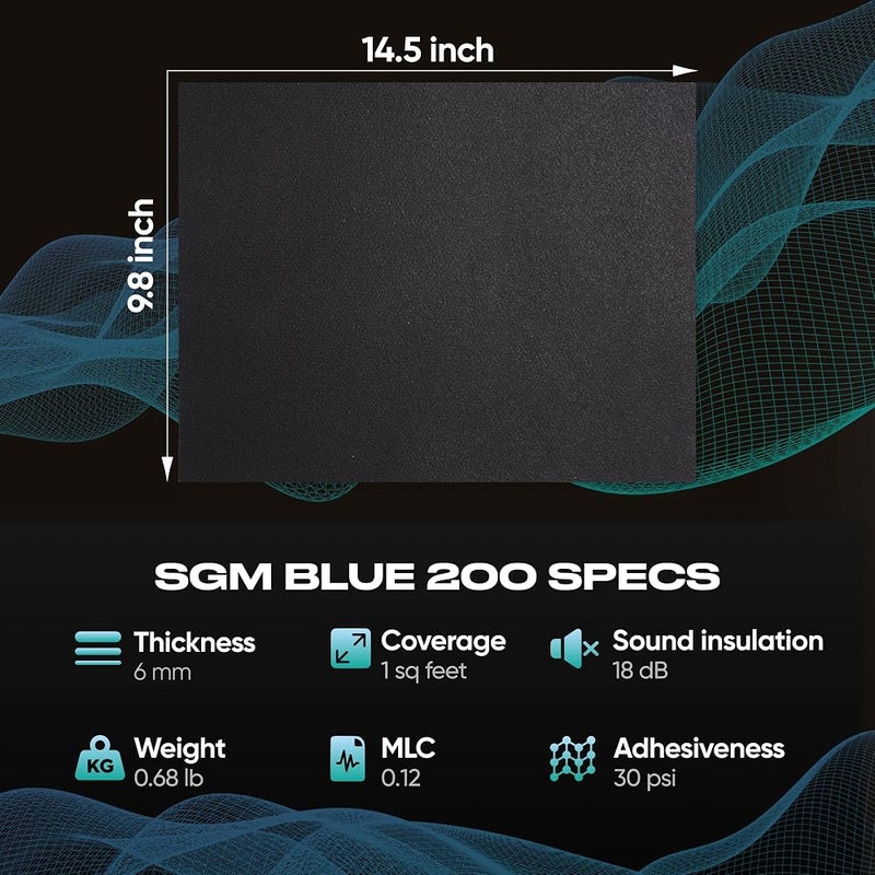 SGM Blue 200 mil (6mm) 18 sqft Car Sound Insulation - Heat and Cool Liner - Self Adhesive Closed Cell Foam Deadening Material - PE Foam Sound Deadener - Image 4