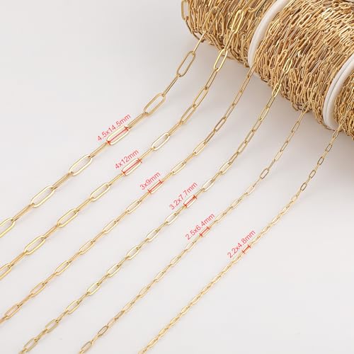 UMAOKANG 32.8 Feet Gold Plated Stainless Steel Chain for Jewelry Making Small Paperclip Chain for Women Necklace DIY Jewelry Making Chain Roll - Image 3