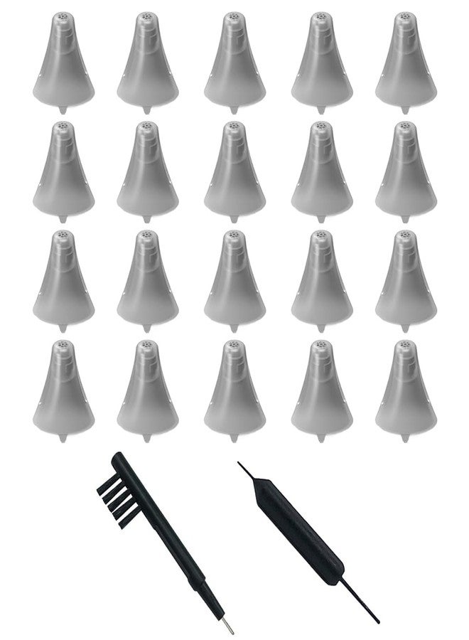 AIERTING 20 Pieces Click Sleeve Vented 2.0 Domes for Connexx/Siemens/Signia and Rexton RIC Hearing Aids with Cleaning Brush Tools and Carry Case (Extra Small) - Image 1