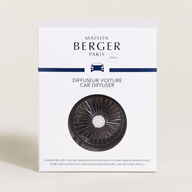 Maison Berger معطر هواء سيارة مايزون بيرجر الفاخر - مشبك تهوية قابل لإعادة التعبئة، موزع عطر للتهوية في السيارة، مصنوع في فرنسا، عطر قابل للتعديل (لا تشمل الكبسولات/إعادة التعبئة، 1.75 بوصة قطر) - تشطيب معدني رمادي غامق - Image 5