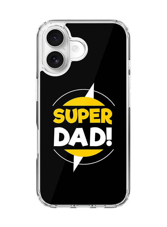 Stylizedd Classic Clear MagSafe Case for iPhone 17 , Hybrid Soft Case Flexible Edges Anti Drop TPU PC Gel Thin Transparent Cover [ Designed for iPhone 17 ] - Super Dad