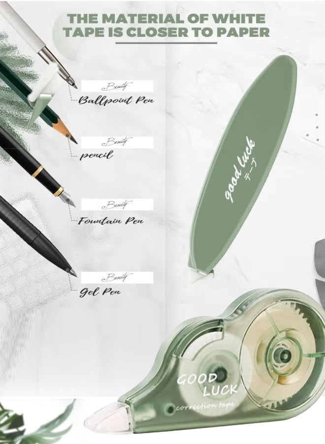 GOOD LUCK 5Pcs White Out Correction Tape, Easy To Use Applicator for Instant Corrections, Cute Whiteout Correction Tape Pen Bulk for School, Office Supplies Green - Image 3