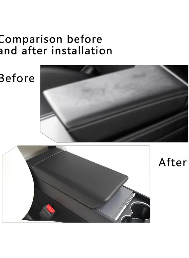Black Armrest Box Protector Compatible With Tesla Model Y3 Updated Trim Pieces - Image 1