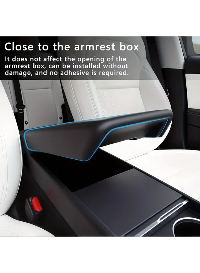 Black Armrest Box Protector Compatible With Tesla Model Y3 Updated Trim Pieces - Image 4