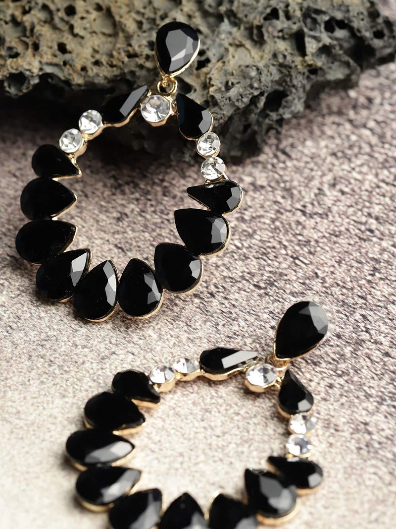 YouBella Earrings for women Jewellery Valentine Collection Swiss Zircon Earings Fashion Earrings for Girls and Women (Black) - Image 3