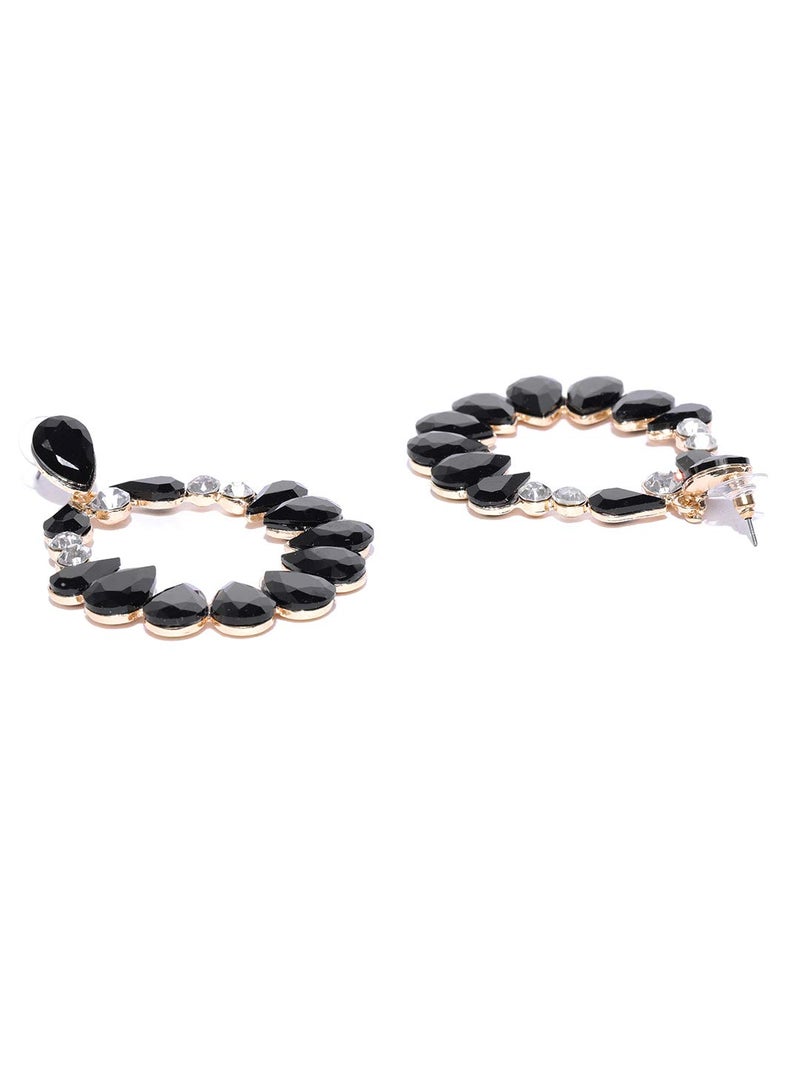 YouBella Earrings for women Jewellery Valentine Collection Swiss Zircon Earings Fashion Earrings for Girls and Women (Black) - Image 4