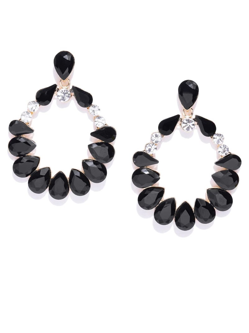 YouBella Earrings for women Jewellery Valentine Collection Swiss Zircon Earings Fashion Earrings for Girls and Women (Black) - Image 5