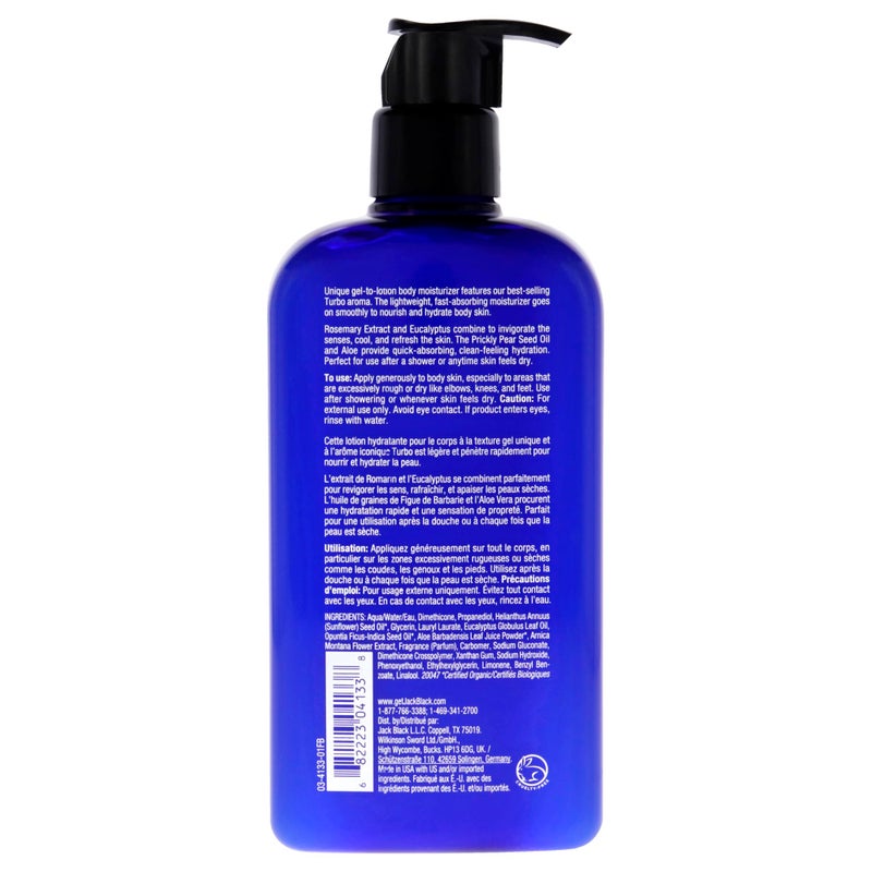 Jack Black Turbo Body Lotion Energizing Gel Moisturizer, 16 Fl Oz - Image 2
