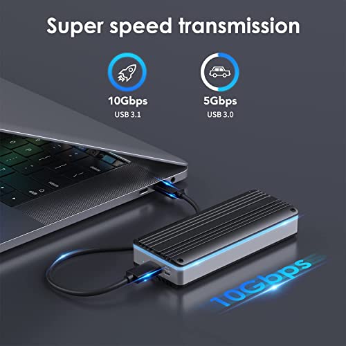 Etzin USB C 3.2 SSD Enclosure for 12+16 Pin Macbok SSDs for Macbok Pro 2013-15, iMac 2013-15, Macbok Air 2013-17,Portable Aluminum SSD Adapter with Adjustable Indicator for Macbok ssd-EPL-942HS. - Image 4