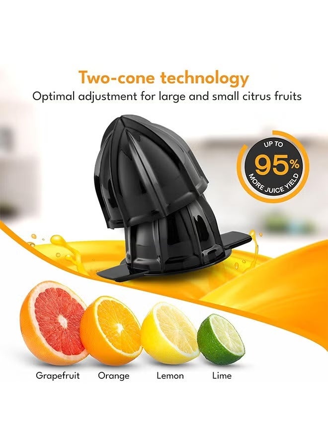 RAF Electric Citrus Juicer,Orange Juicer Freshly Pressed Fruit for Squeezes Oranges Lemons Lime Juices,2 cones & BPA-free,1.2L, Black - Image 4
