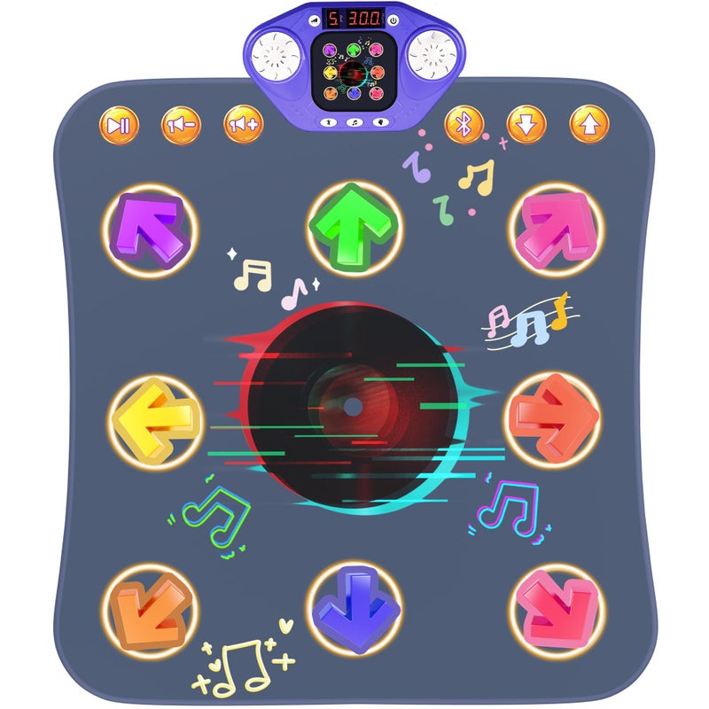 TooLion Dance Mat Toys for 312 Year Old KidsBluetooth Dance Pad with LightUp 8 KeysInteractive Dance Game with 4 ModesNonSlip Builtin MusicChristmas Birthday Gift for GirlsBoysBlue - Image 3