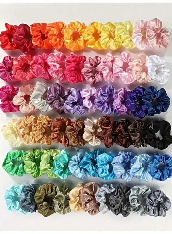 Shein 5-Pcs Satin Soft Scrunchies Set in Random Mixed Colors – Elegant Hair Accessories