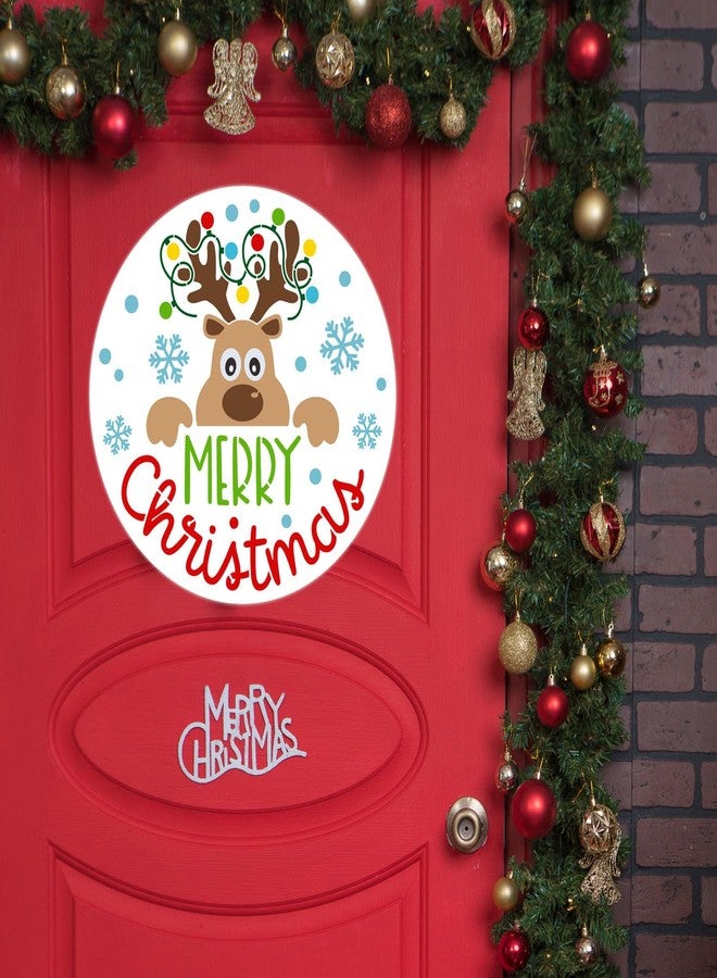 zosylley Christmas Stencils for Painting on Wood 12” Christmas Stencil Xmas Holiday Stencil Round Believe Snowman Templates for Porch Door Decor - Image 5