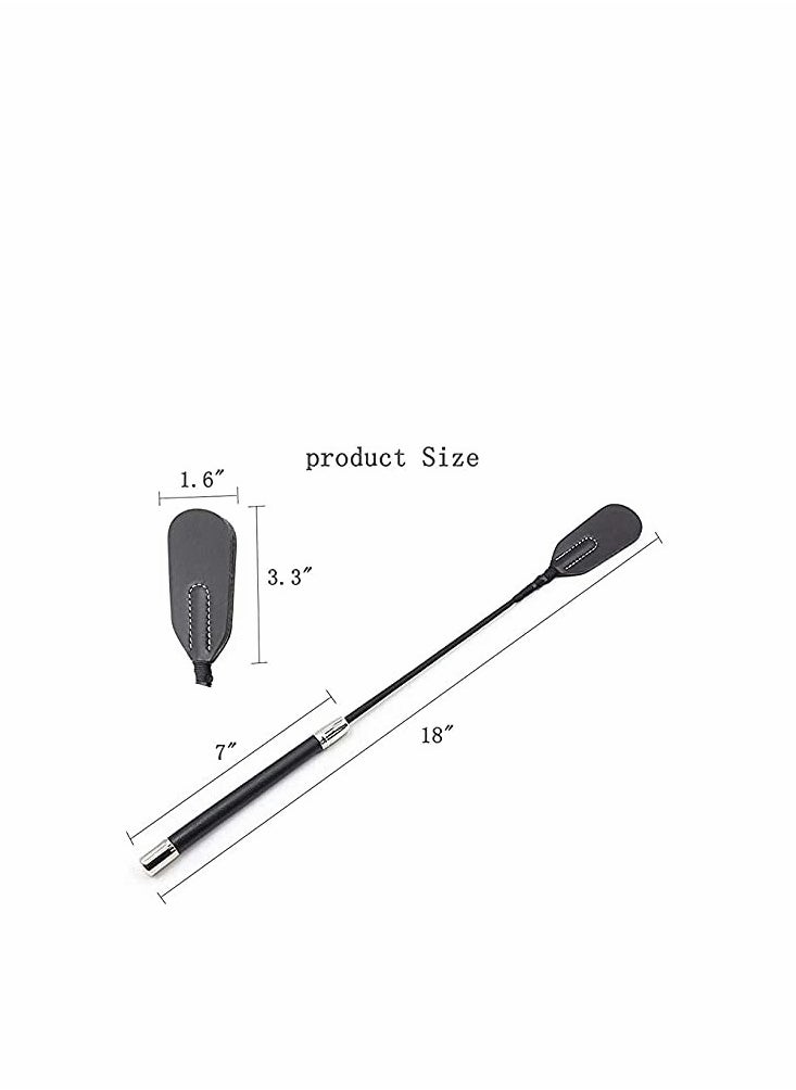 Excefore Riding Crop for Horse, 18 Inch Deluxe Whips, Fiberglass Shaft with Genuine Leather Top, Tough Equestrianism Horse Crop Black  - Image 3