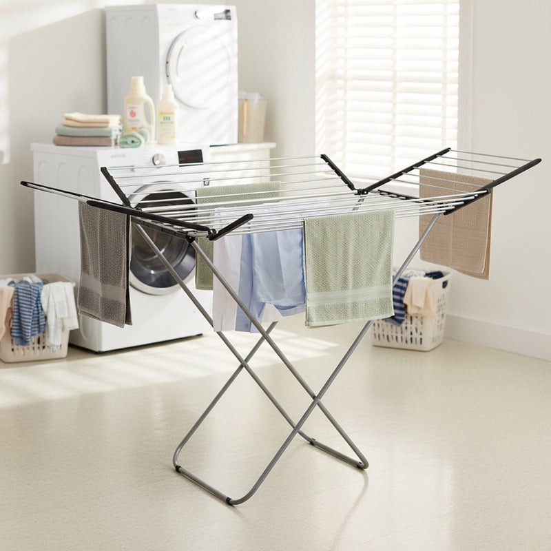 Cuisine Art 25M Aluminium Cloth Dryer with Iron Legs  Black | Heavy Duty Foldable Clothes Drying Stand | Size 175Ã—55Ã—110 cm for Home, Balcony & Indoor Outdoor Use - Image 5