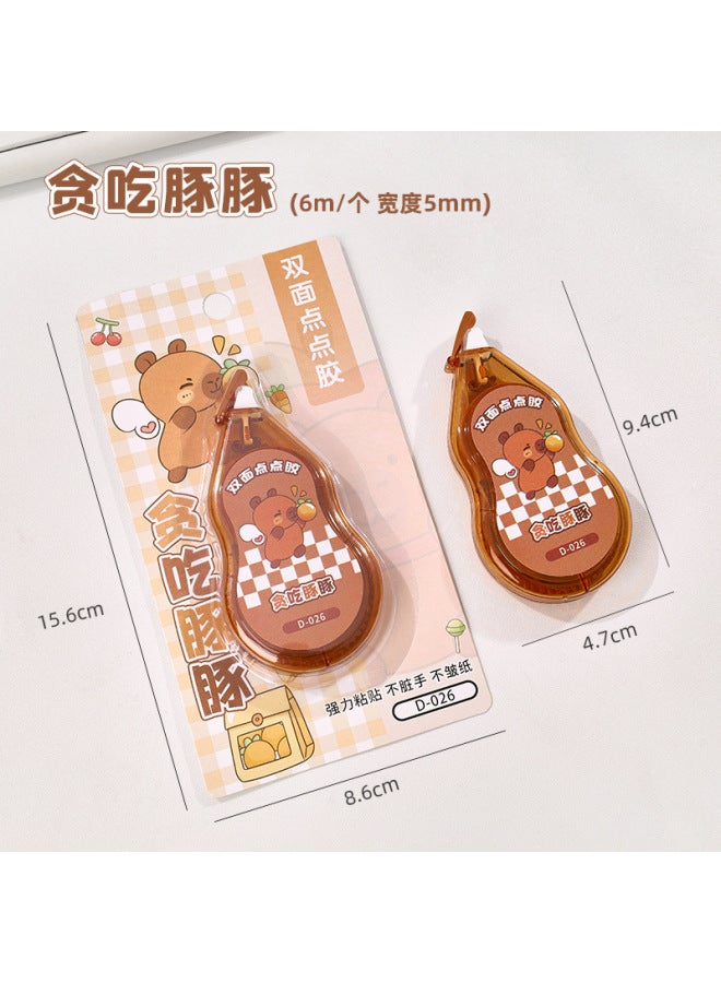 HELPS Creative Kapibara Dot Glue Student-specific Large Capacity Double-sided Glue Dolphin High-value Handmade Journal Tape - Image 1