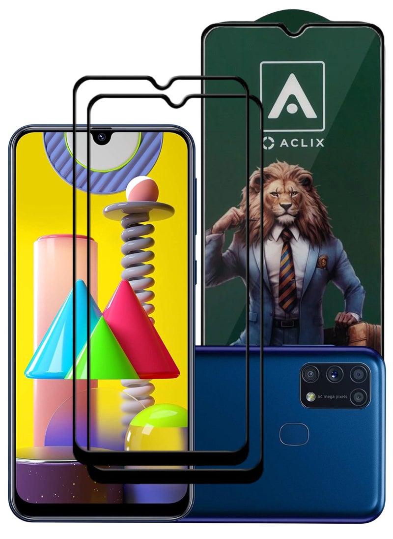 ACLIX 2 Pieces Antistatic ESD Dustproof Premium Quality High Definition Tempered Glass Screen Protector Designed For Samsung Galaxy M31 - Image 1