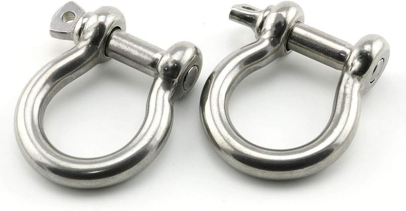 Lind Kitchen 2pcs 3/8 Inch Stainless Steel Bow Shackle Screw Pin Anchor Shackle Hardware Rigging Outdoor Tools for Survival Rope Paracord Camping Bracelet Bow Buckle M10 - Image 1